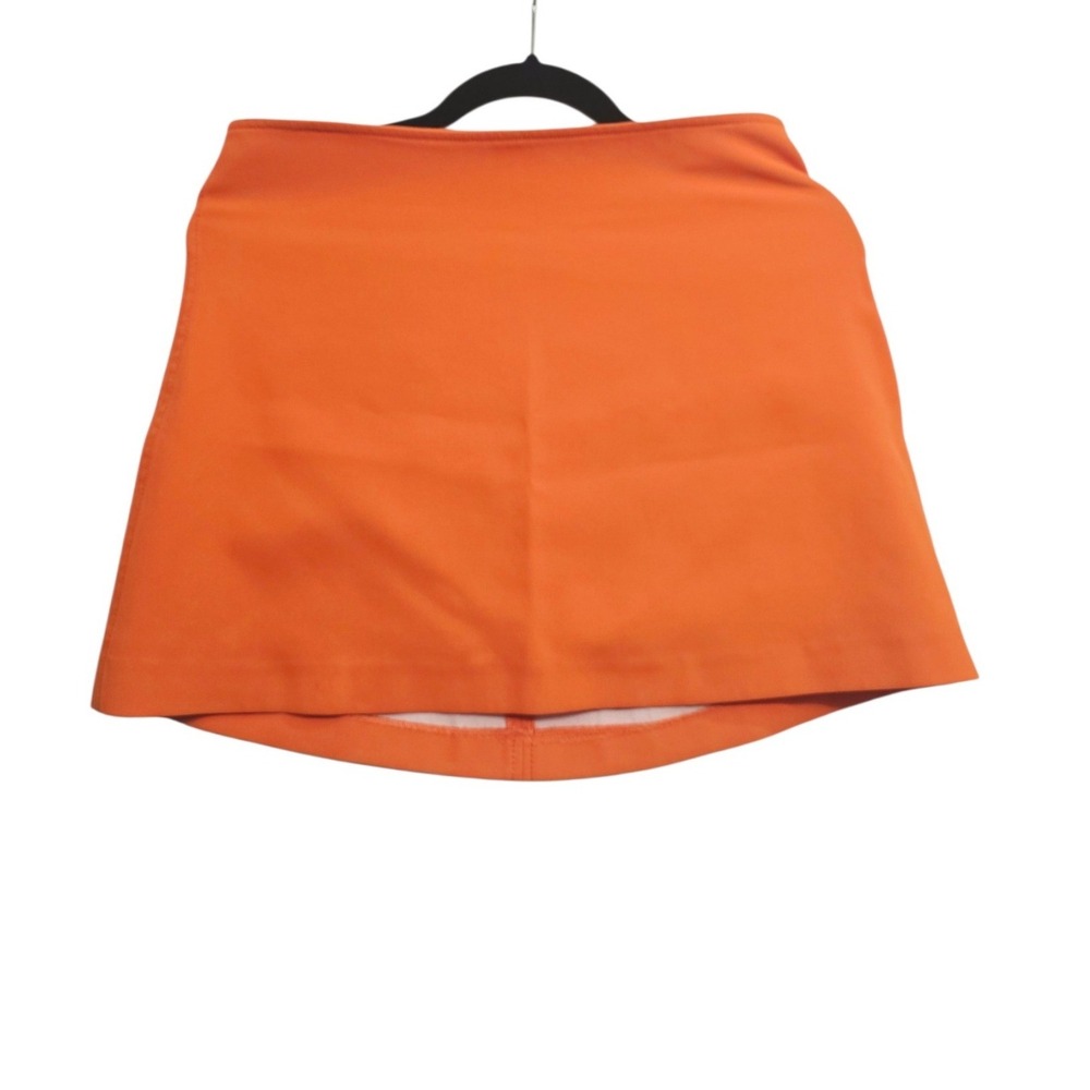 Zara Orange A Line Mini Skirt Womens M Mod Y2K Dopamine Dressing Chic Retro Mod - Picture 4 of 6